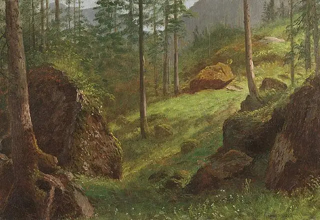 Coteau boscoso - Albert Bierstadt