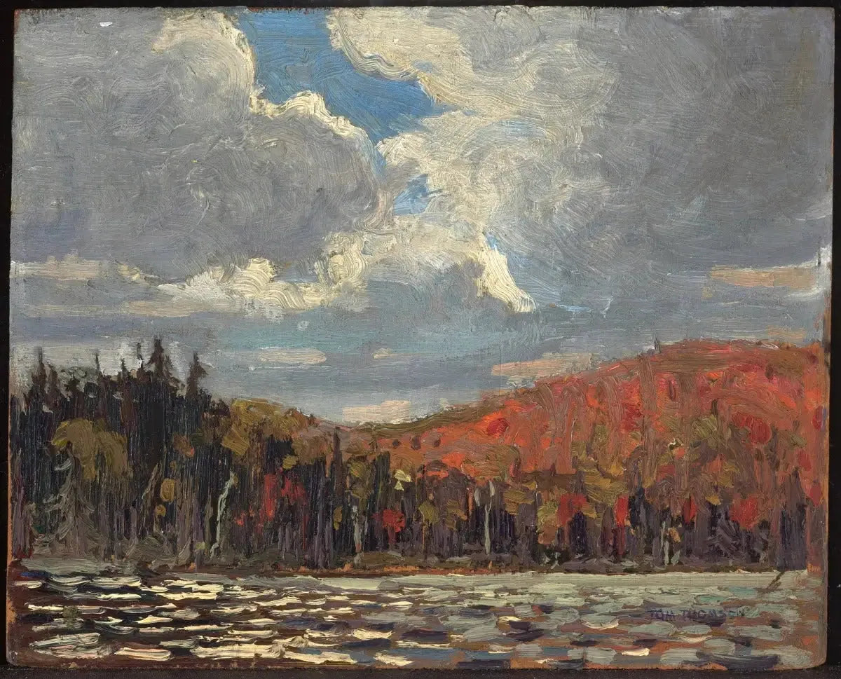 Coteau, lac Smoke - Tom Thomson image 1 copie peinte à la main à l’huile
