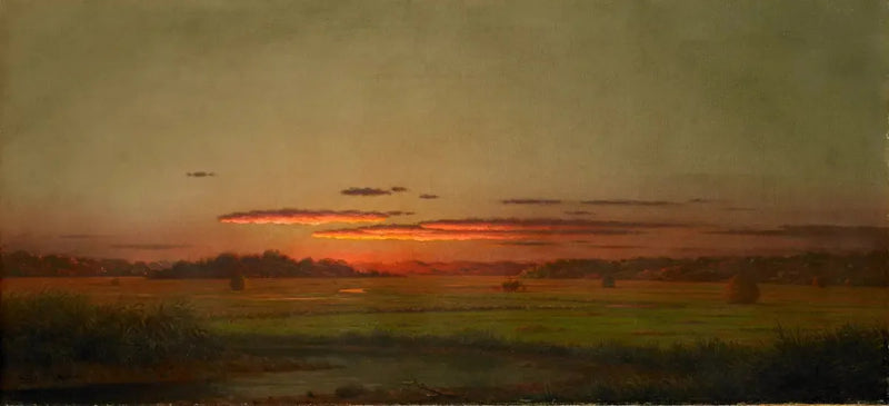 Tramonto, carro di fieno in lontananza - Martin Johnson Heade
