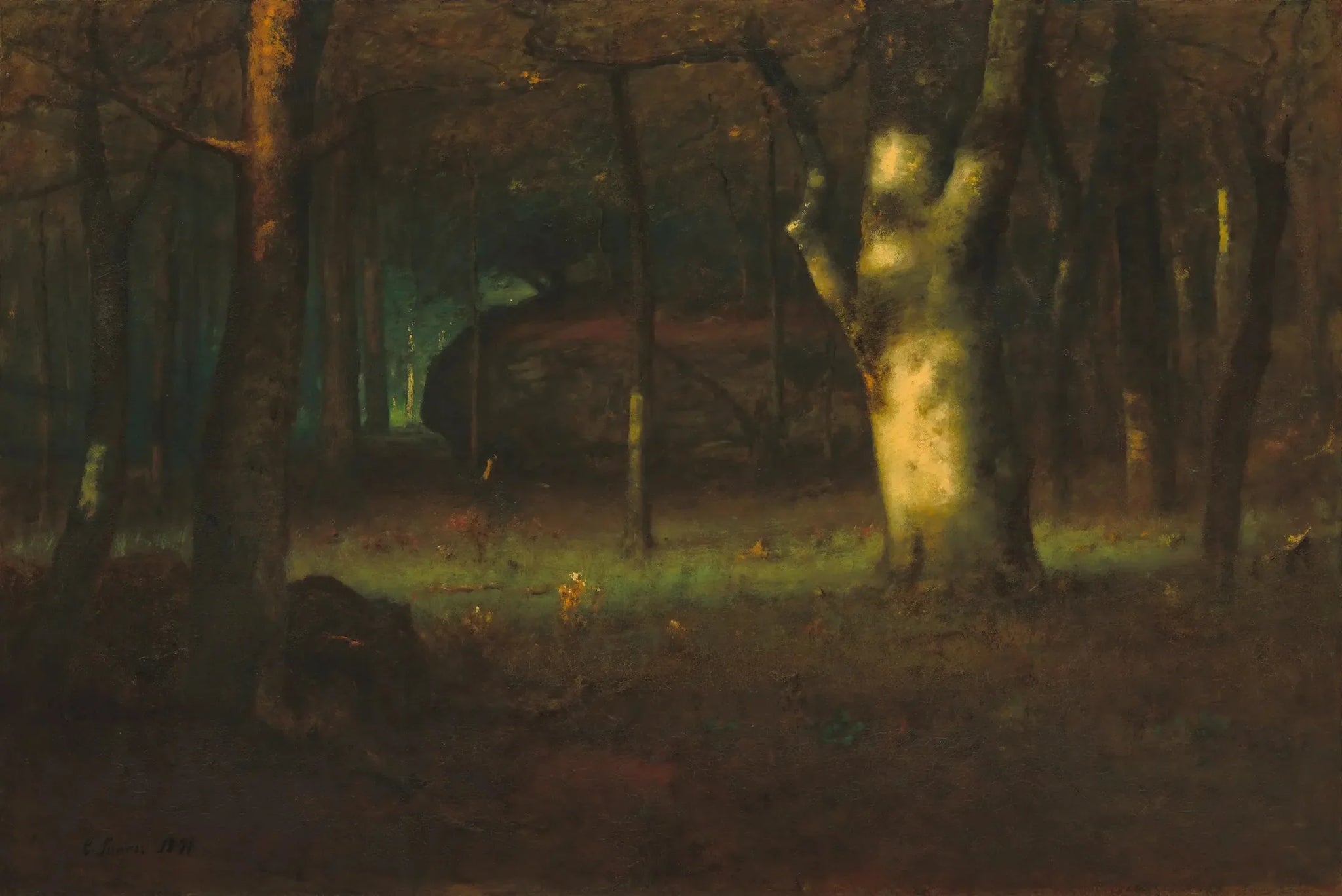 Coucher de soleil dans les bois - George Inness image 1 reproduction artisanale de tableau