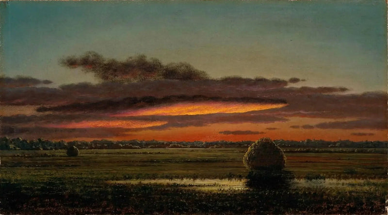 Tramonto sul fiume di paludi - Martin Johnson Heade