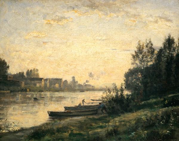 Tramonto su un fiume - Stanislas Lépine