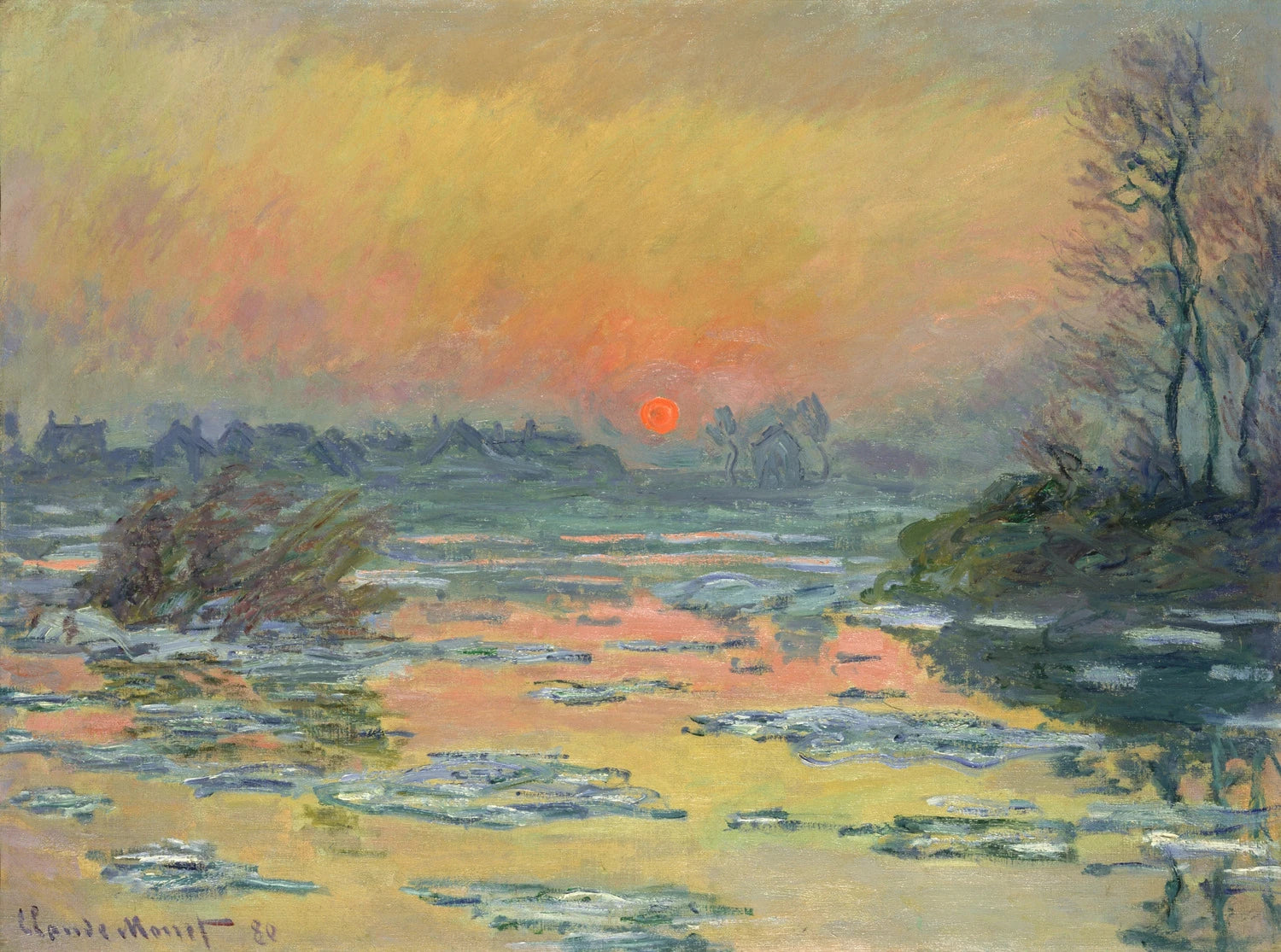 Coucher de soleil sur la Seine, l’hiver W574 par Claude Monet, Pola Museum of Art