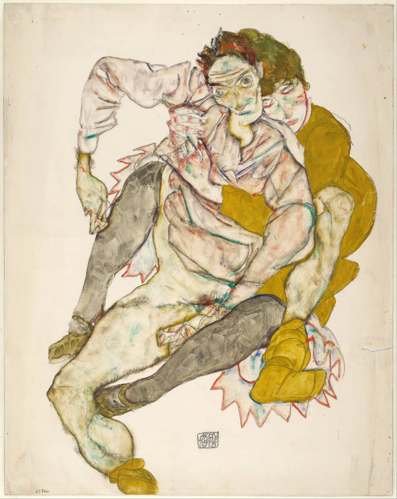 Coppia seduta - Egon Schiele