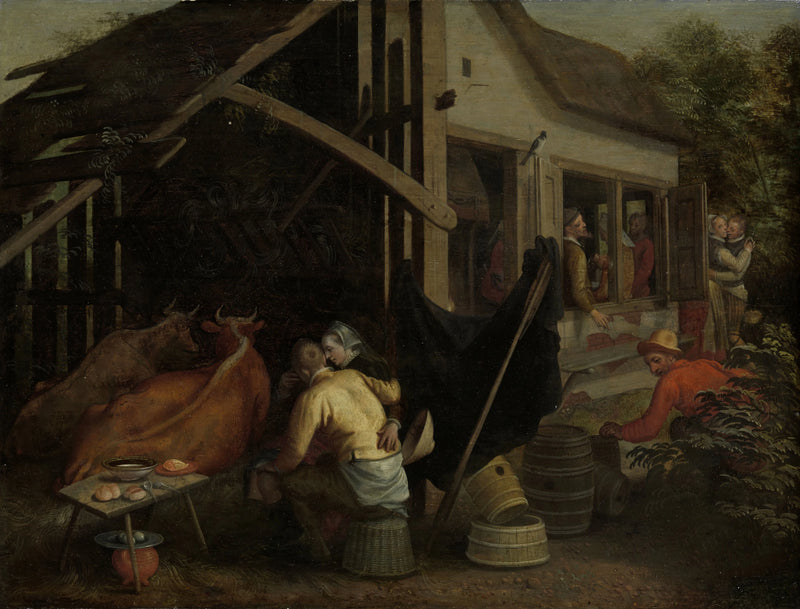 Couples amoureux dans une auberge de campagne - Aert Pietersz.