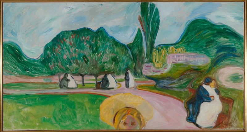Coppie che si baciano nel parco (Frise Linde) - Edvard Munch