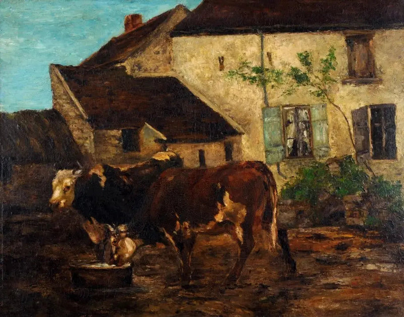 Cortile di fattoria vicino a Étretat - Gustave Courbet