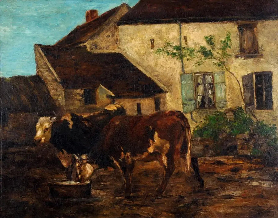Cortile di fattoria vicino a Étretat - Gustave Courbet