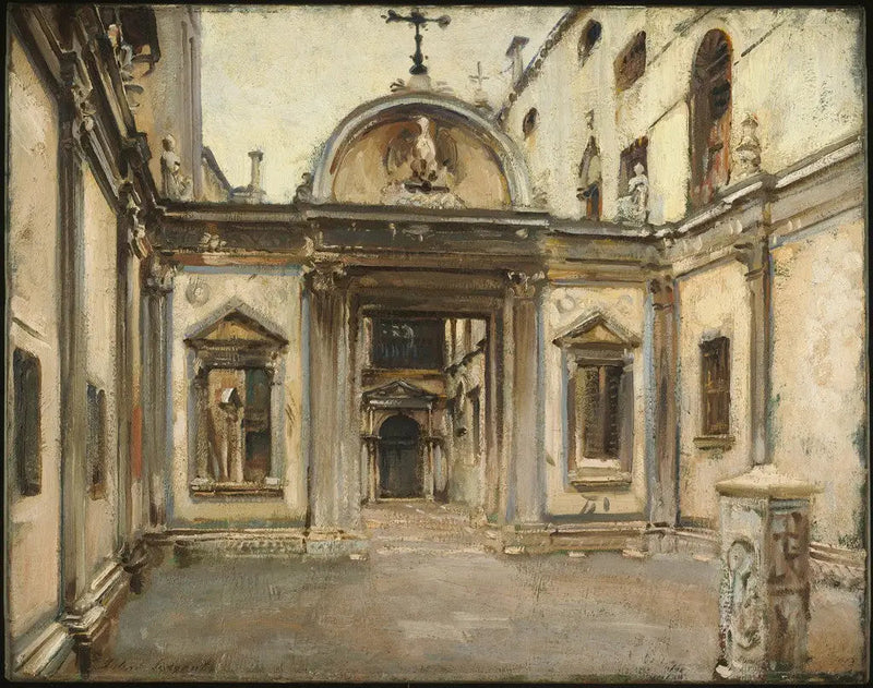 Cortile della Scuola Grande di San Giovanni Evangelista, Venezia, Italia. - John Singer Sargent