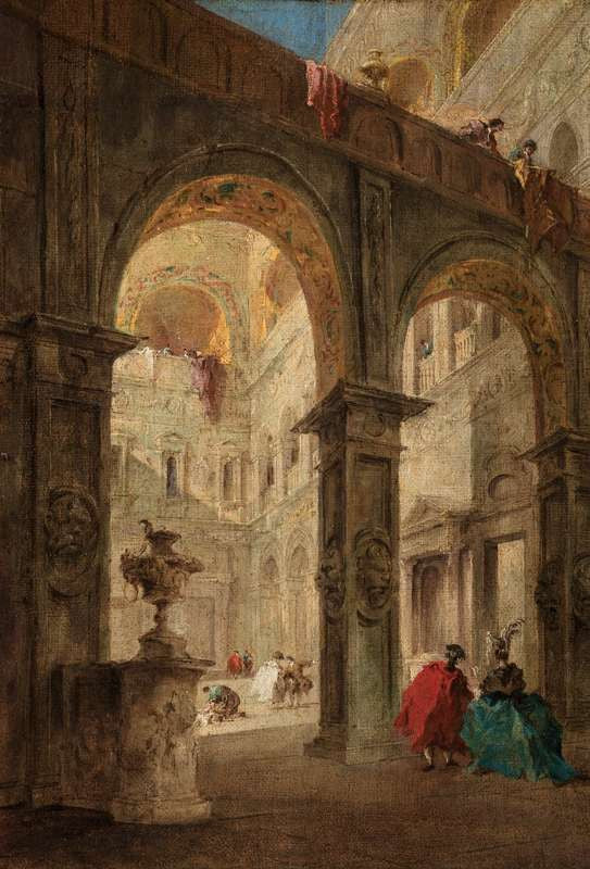 Cortile del palazzo - Francesco Guardi