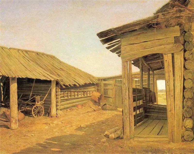 Cour du village - Ivan Chichkine image 1 reproduction de peinture à l’huile