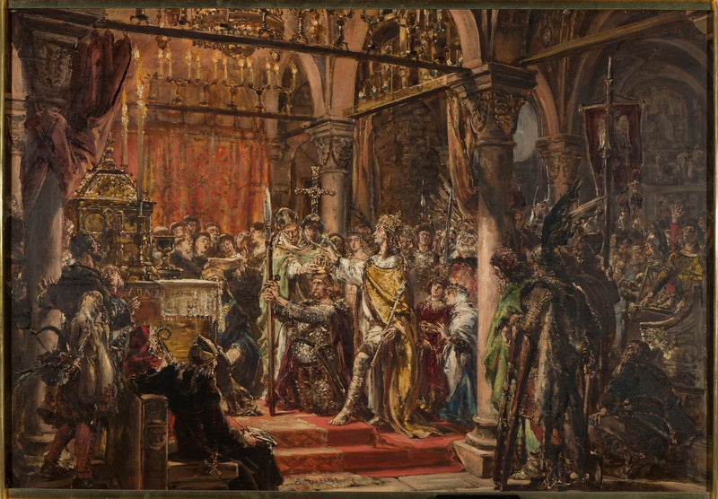 incoronazione del primo re, 1001 dopo Cristo, della serie « Storia della civiltà in Polonia » - Jan Matejko