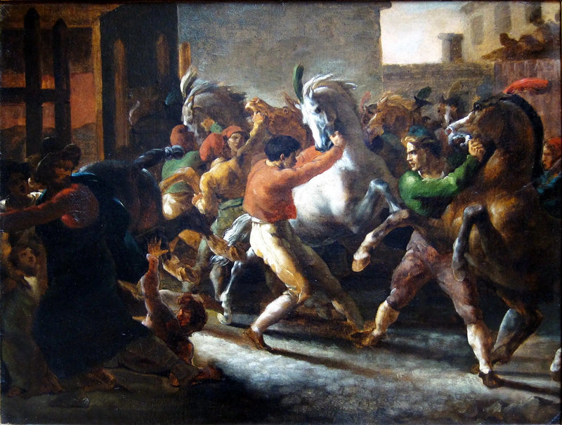 Corsa di cavalli liberi a Roma - Théodore Géricault