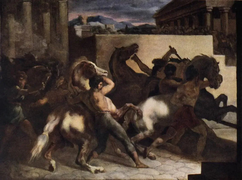 Corsa di cavalli liberi: La Mossa - Théodore Géricault