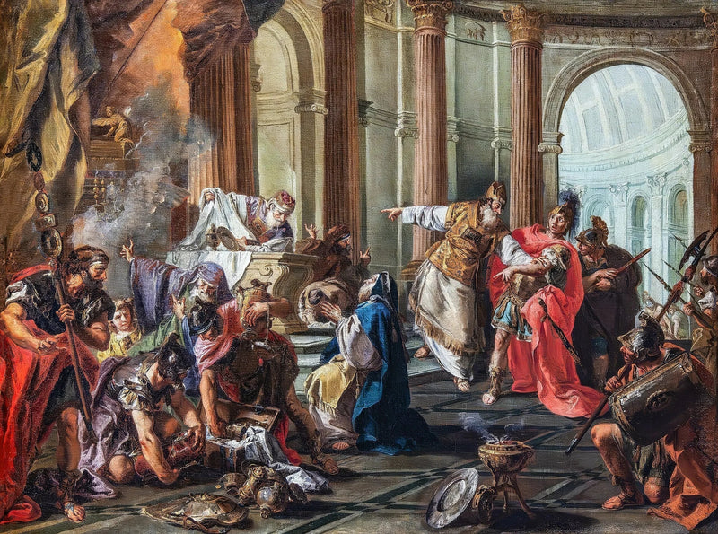 Crassus saccheggia il tempio di Gerusalemme - Giovanni Battista Pittoni