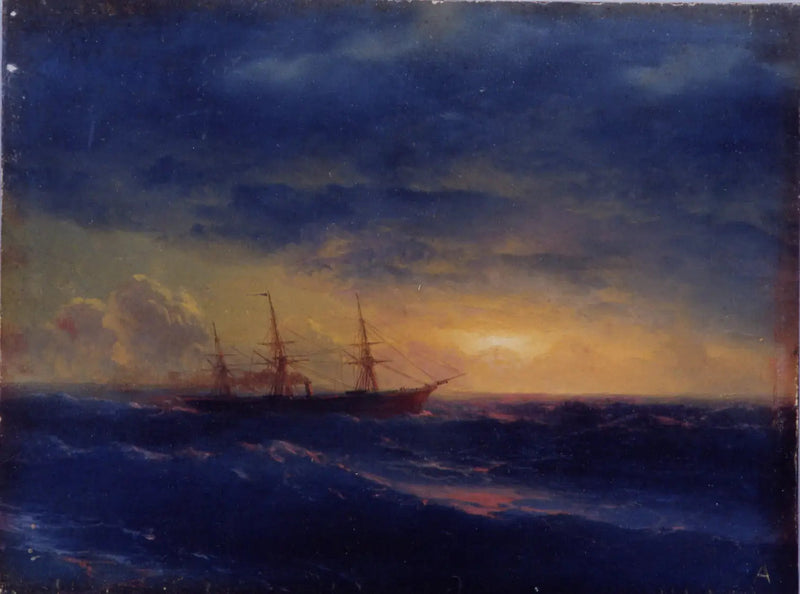 Incrociatore in mare di notte - Ivan Aïvazovski
