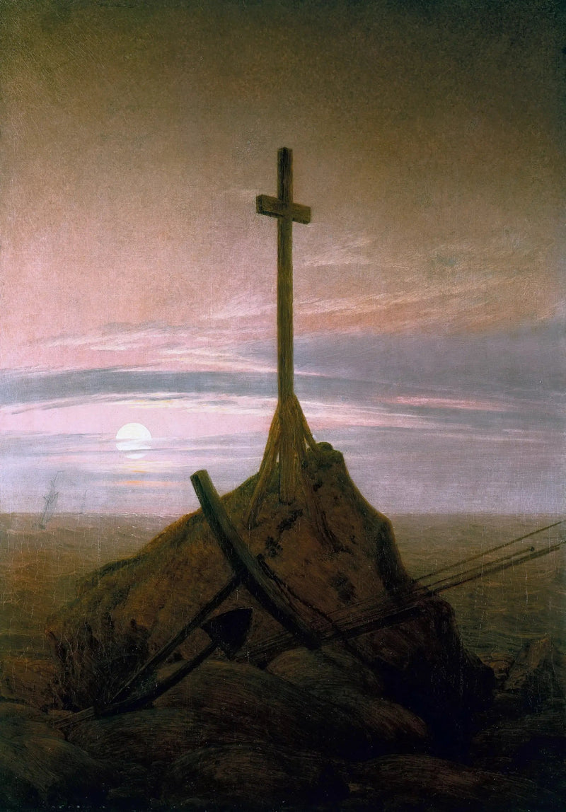 Croce che sovrasta il mare Baltico - Caspar David Friedrich
