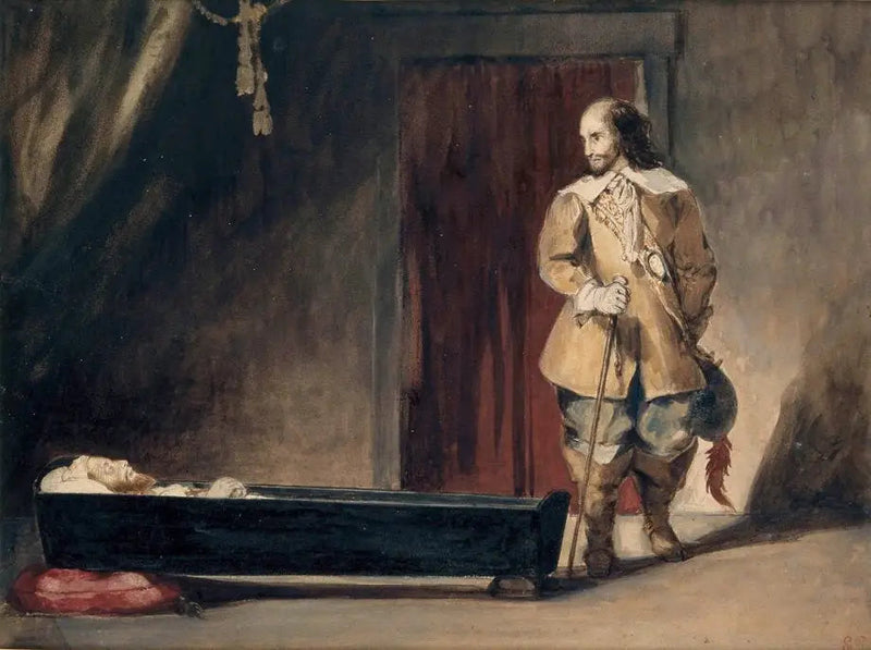 Cromwell davanti al feretro di Carlo I - Eugène Delacroix