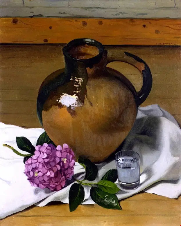 Cruche et hortensia - Félix Vallotton image 1 copie de tableau peinte à la main