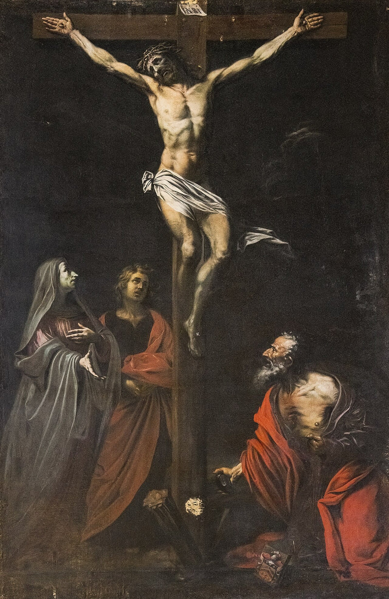 Crocifissione con la Vergine, san Giovanni e san Gerolamo - Jusepe de Ribera