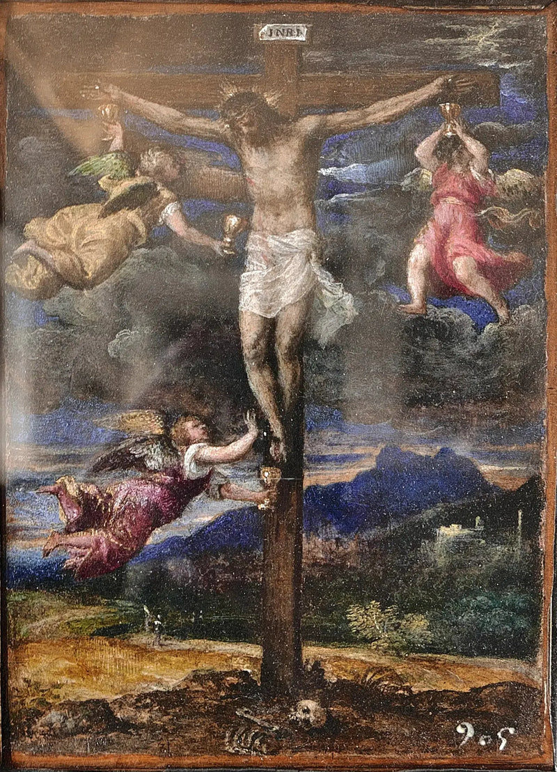 Crocifissione con tre angeli - Titian