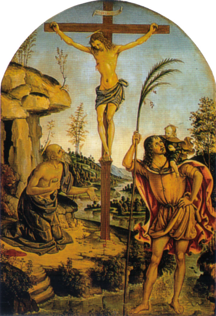 Crocifissione tra i santi Gerolamo e Cristoforo - Pinturicchio