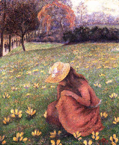 Raccolta dei crochi - Lucien Pissarro
