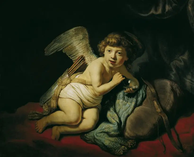 Cupidon à la bulle de savon - Rembrandt image 1 reproduction de peinture à l’huile
