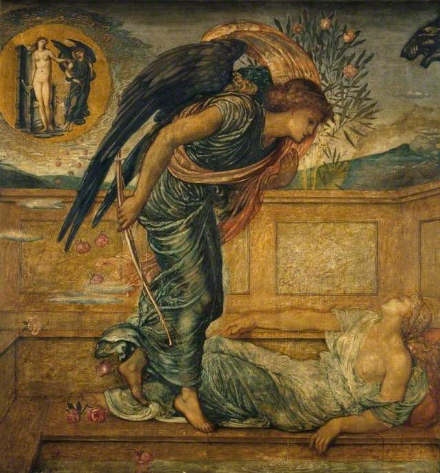 Cupido e Psiche - Pitture murali verdi del palazzo - Edward Burne-Jones