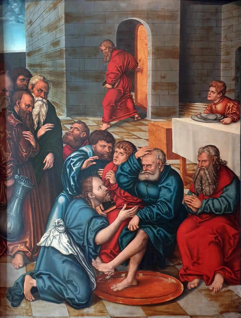 Ciclo della Passione: Il Cristo che lava i piedi agli apostoli - Lucas Cranach il Vecchio