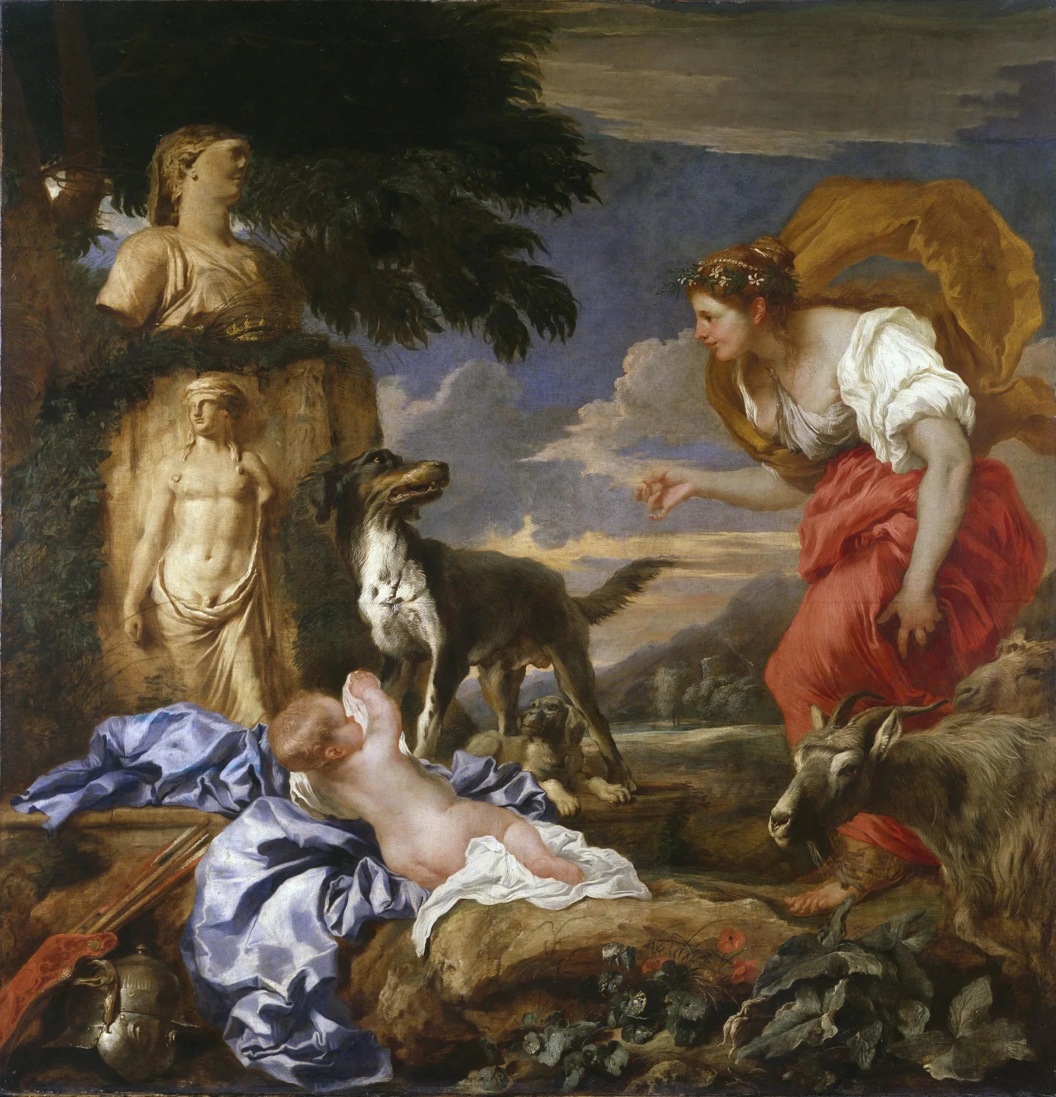 Cyrus avec la femme du berger Spako - Giovanni Benedetto Castiglione image 1 copie de tableau peinte à la main