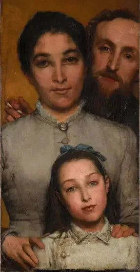 Dalou, sa femme et sa fille - Lawrence Alma-Tadema image 1 copie peinte à la main à l’huile