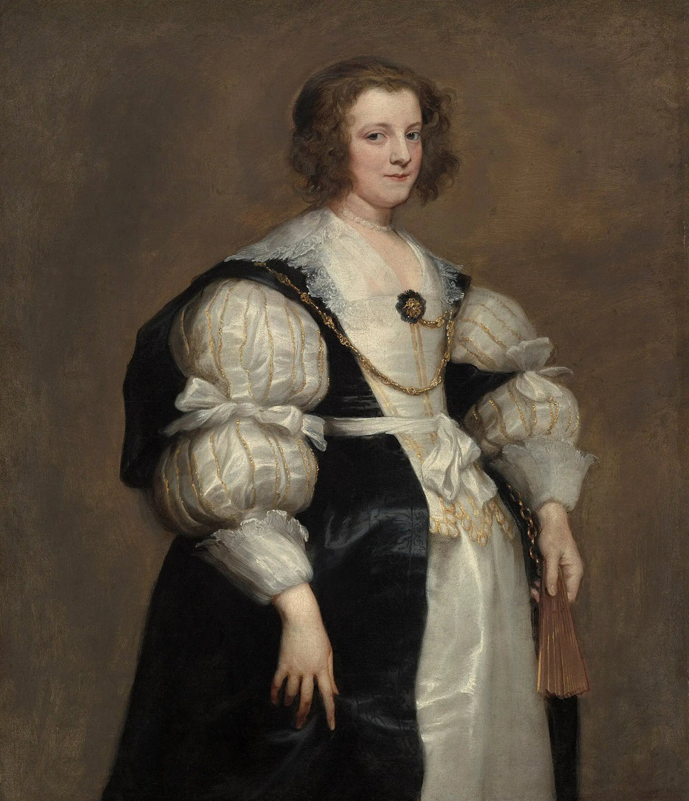 Dame à l'éventail - Antoine van Dyck image 1 copie peinte à la main à l’huile