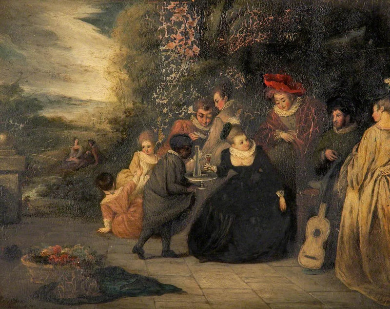 Dame seduta con una servante - Antoine Watteau
