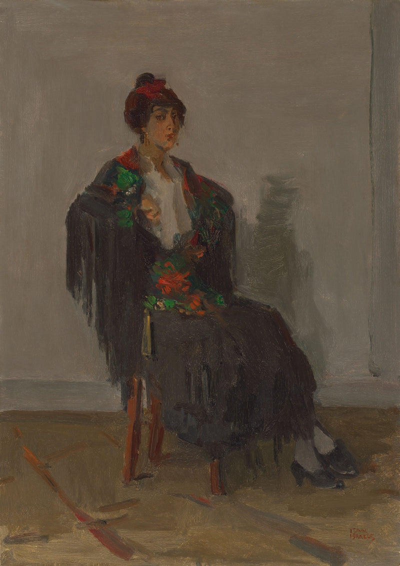 Signora seduta in abito spagnolo - Isaac Israel