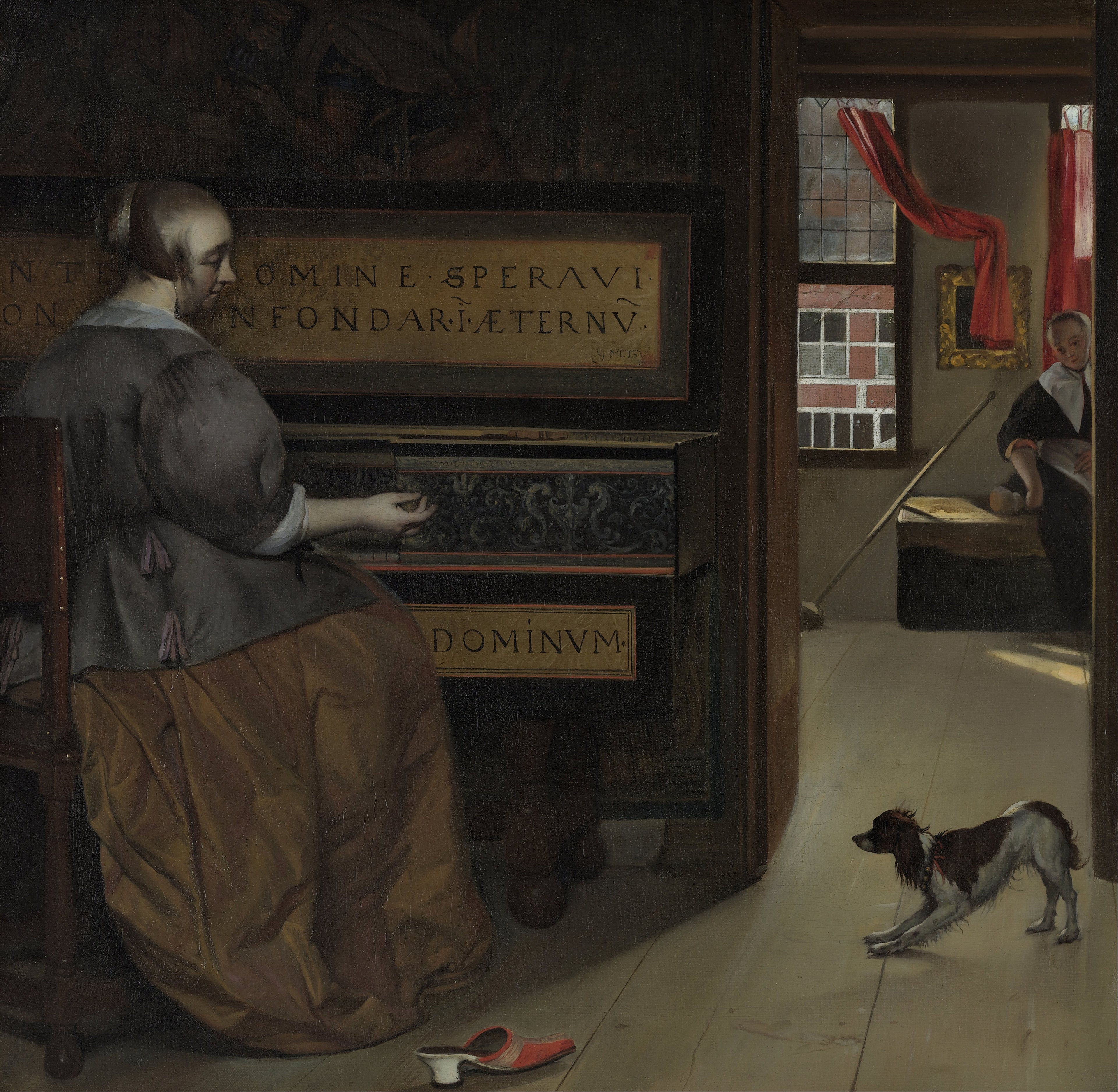 Dame au virginal - Gabriel Metsu image 1 copie peinte à la main à l’huile
