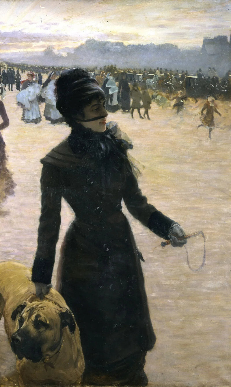 Donna con un cane - Giuseppe De Nittis
