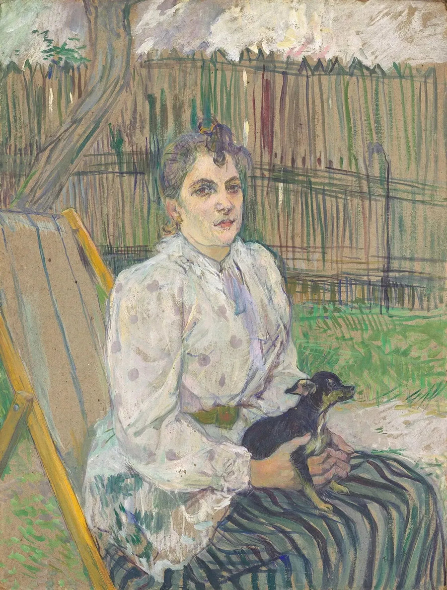 Donna con un cane - Henri de Toulouse-Lautrec