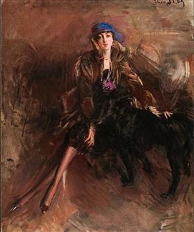 Donna con un levriero nero - Giovanni Boldini
