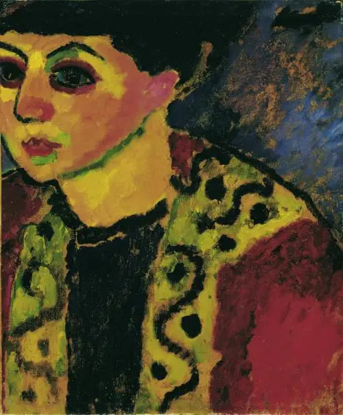 Signora davanti lo sfondo blu - Alexej von Jawlensky