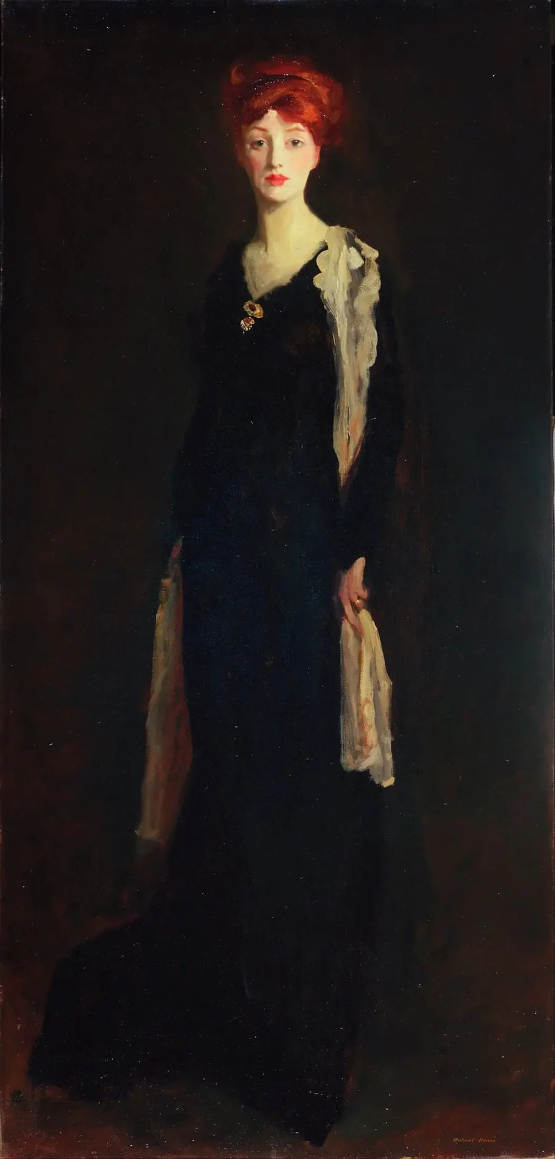 Donna in nero con foulard spagnolo (O in nero con foulard) - Robert Henri