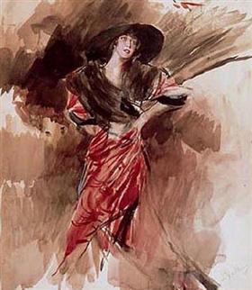 Donna in abito rosso - Giovanni Boldini