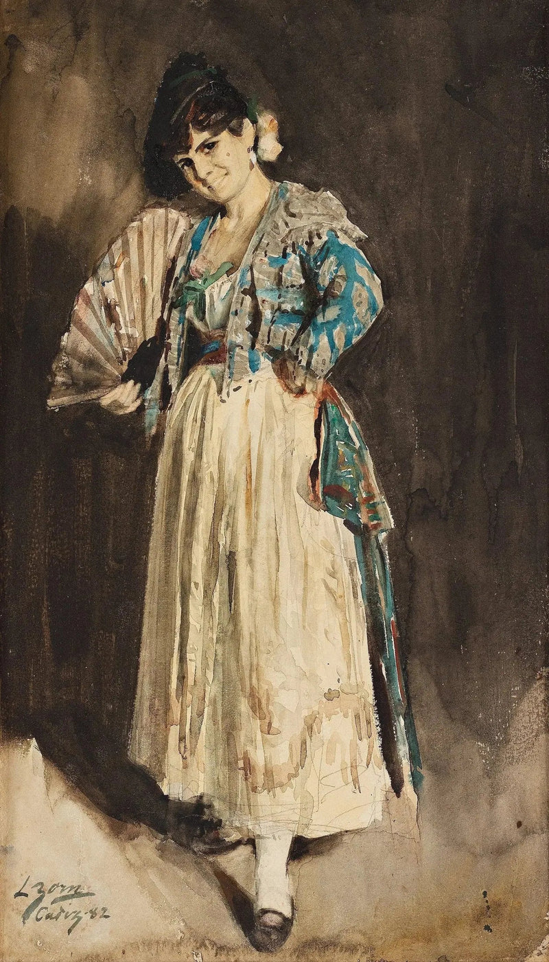 Dame spagnola con berretto nero - Anders Zorn