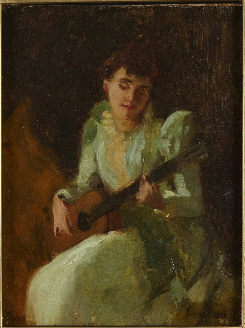 Donna che suona la chitarra - William Merritt Chase
