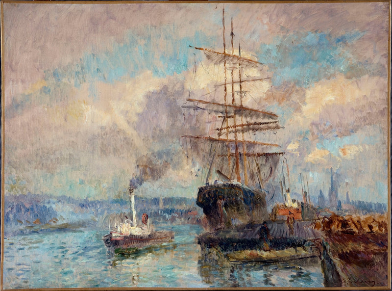 Nel porto di Rouen - Albert Lebourg