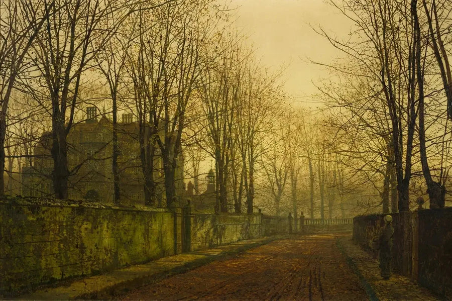 Dans les brumes dorées de l'automne - John Atkinson Grimshaw image 1 reproduction artisanale de tableau