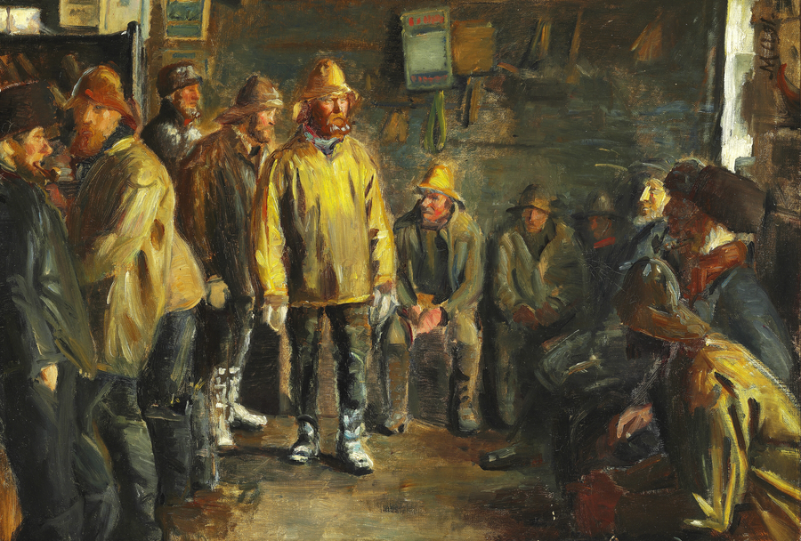 In un supermercato, in una giornata invernale in cui non si pesca, studio - Michael Peter Ancher