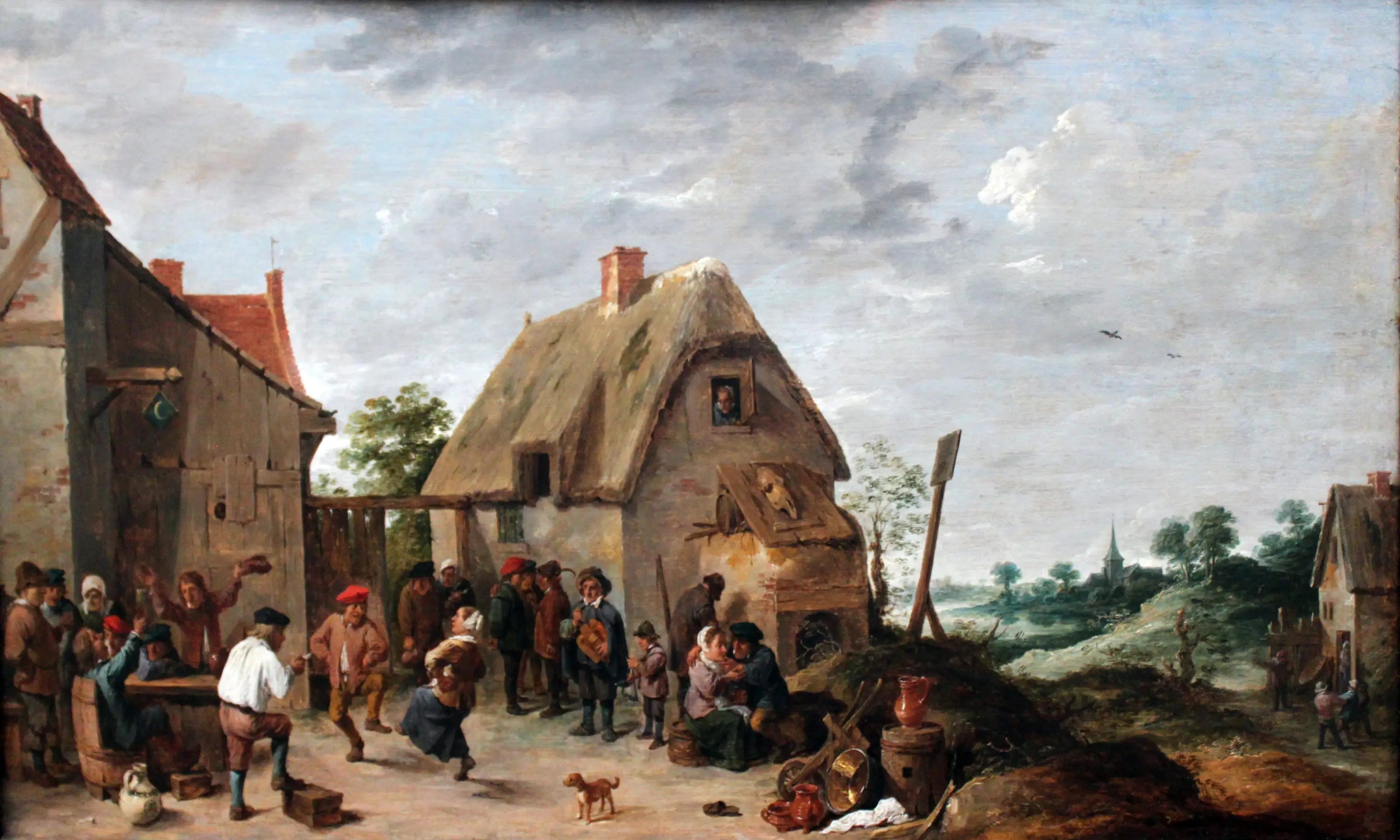 Danse à la foire du village - David Teniers le Jeune image 1 reproduction artisanale de tableau
