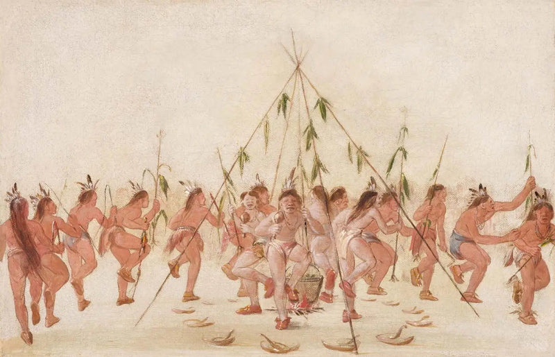 Danse del mais verde, Hidatsa - George Catlin