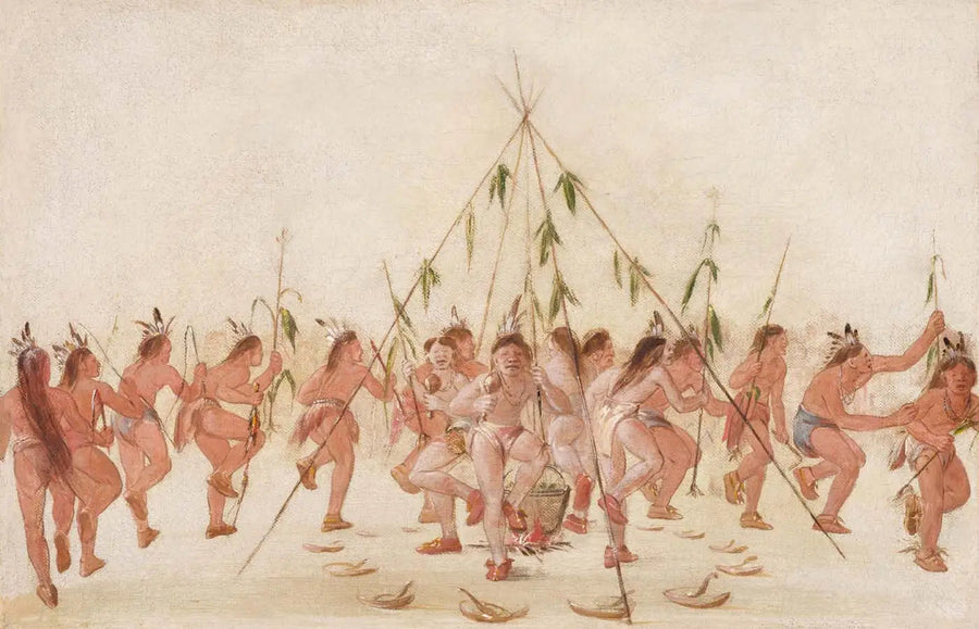 Danse del mais verde, Hidatsa - George Catlin
